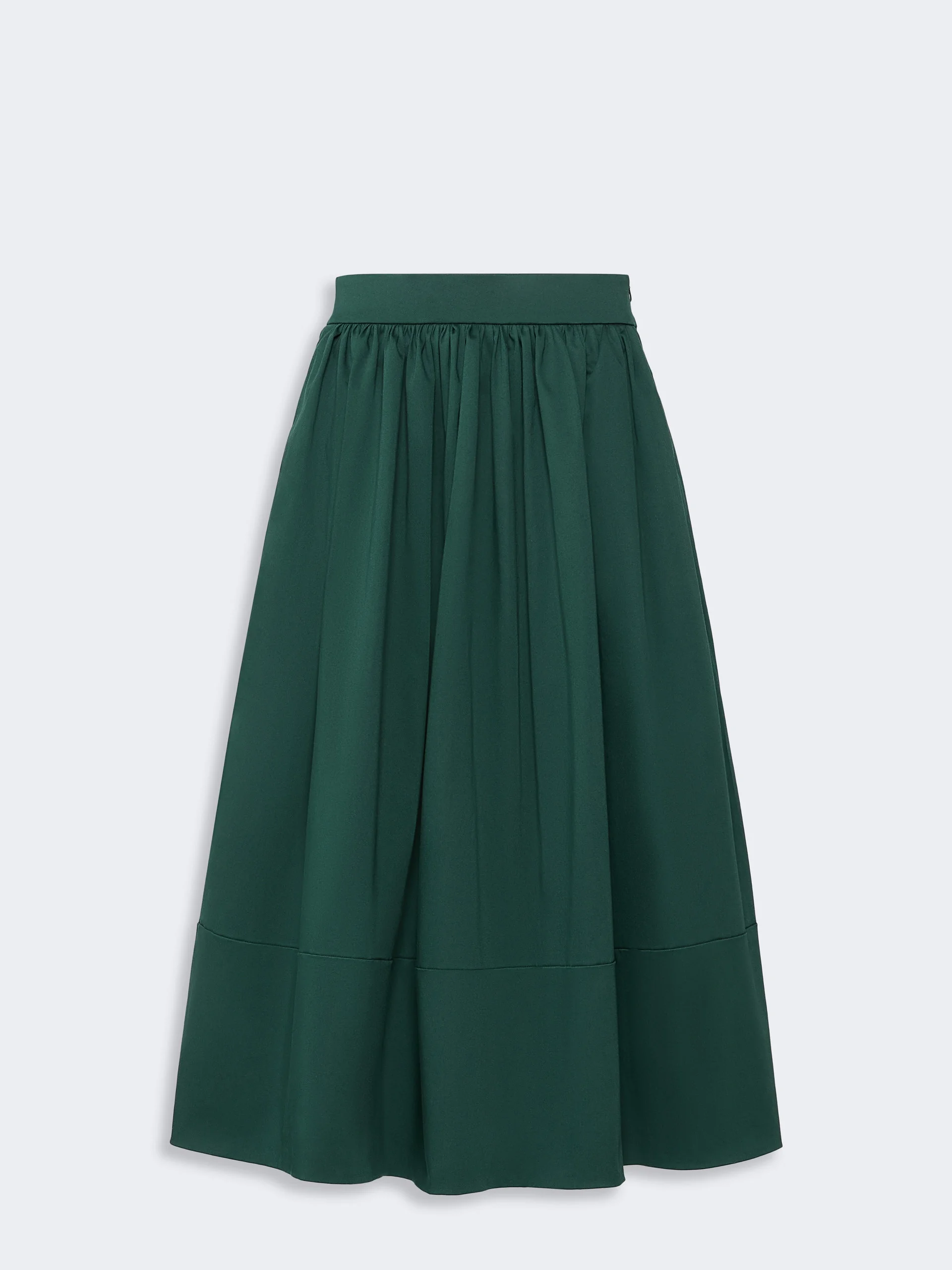 WKSLIRA Cotton satin midi skirt - DARK GREEN - 1