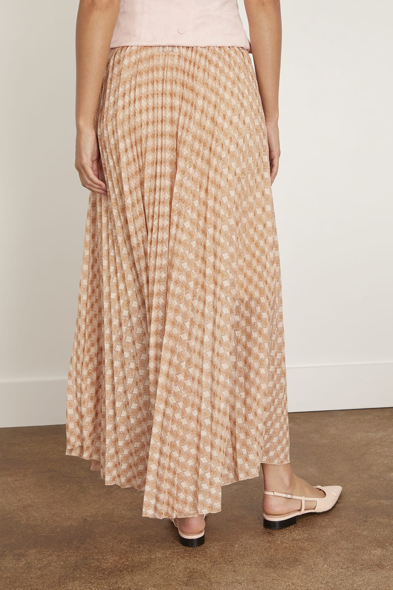 Diamond Jersey Plisse Skirt in Alba 4