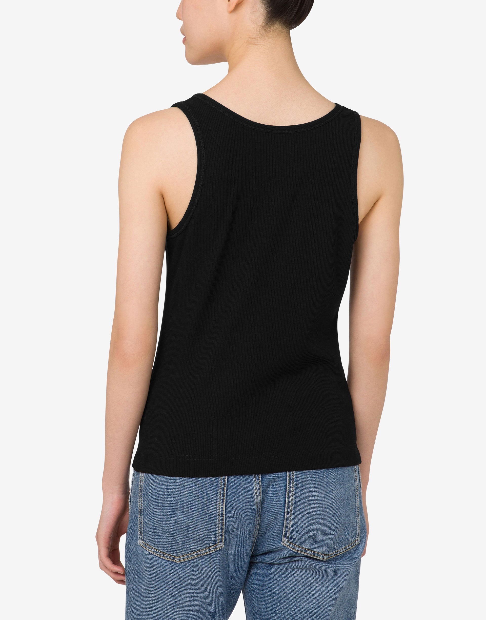 STRETCH COTTON TANK TOP LAUREL CROWN LOGO - 2