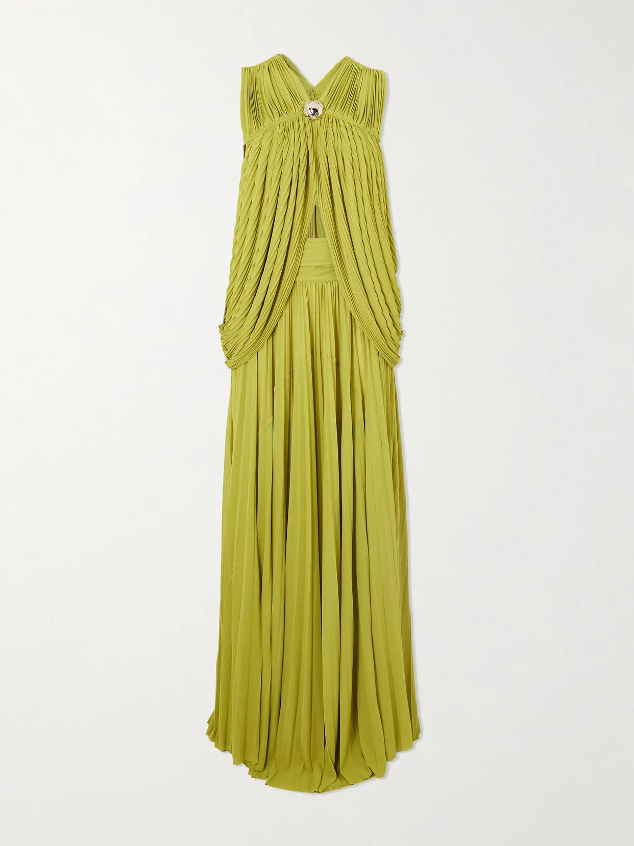 Bari Embellished Draped Gauze-jersey Top And Maxi Skirt Set - 1