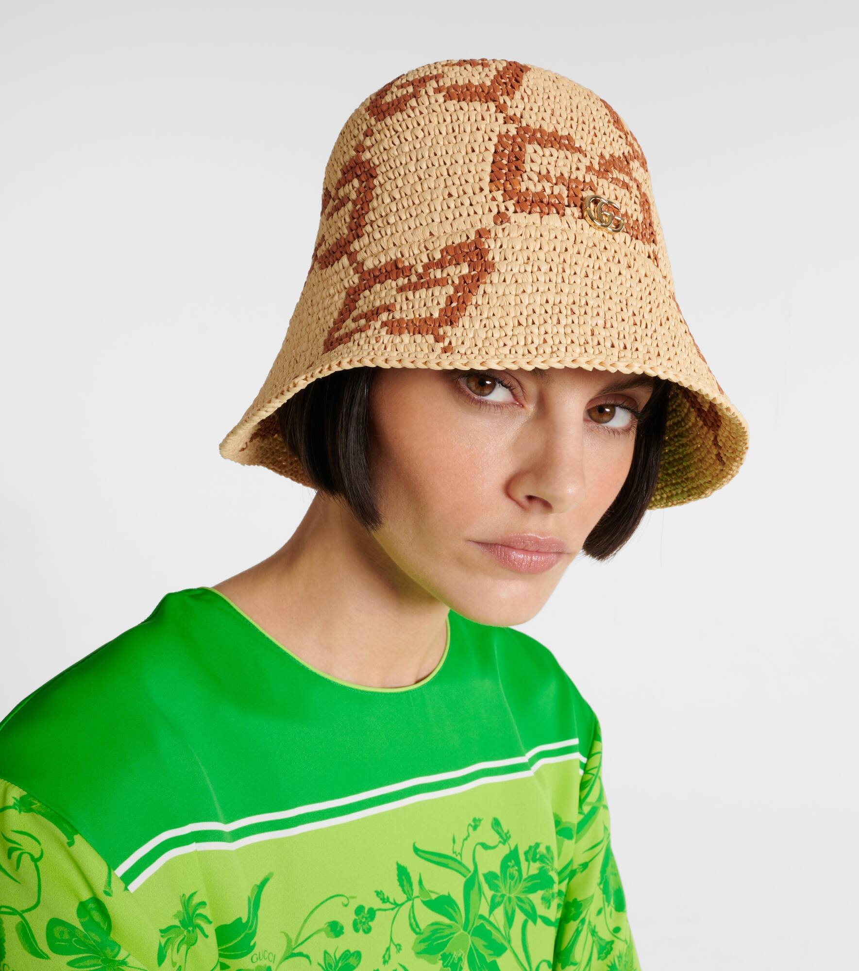 GG raffia-effect cloche hat - 5