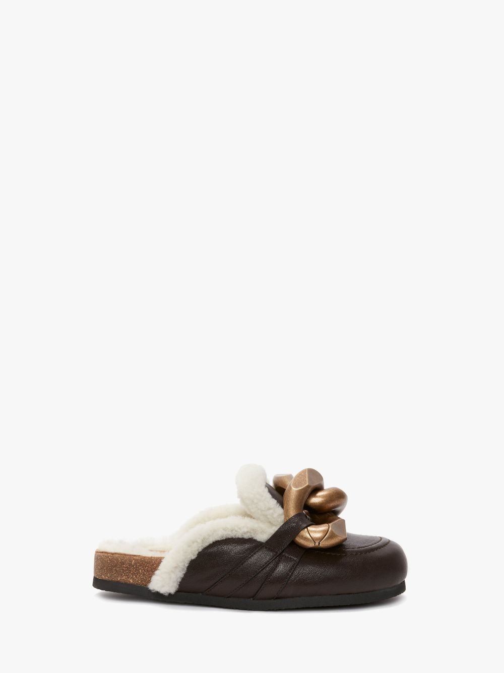 CHAIN LOAFER SHEARLING MULES - 1