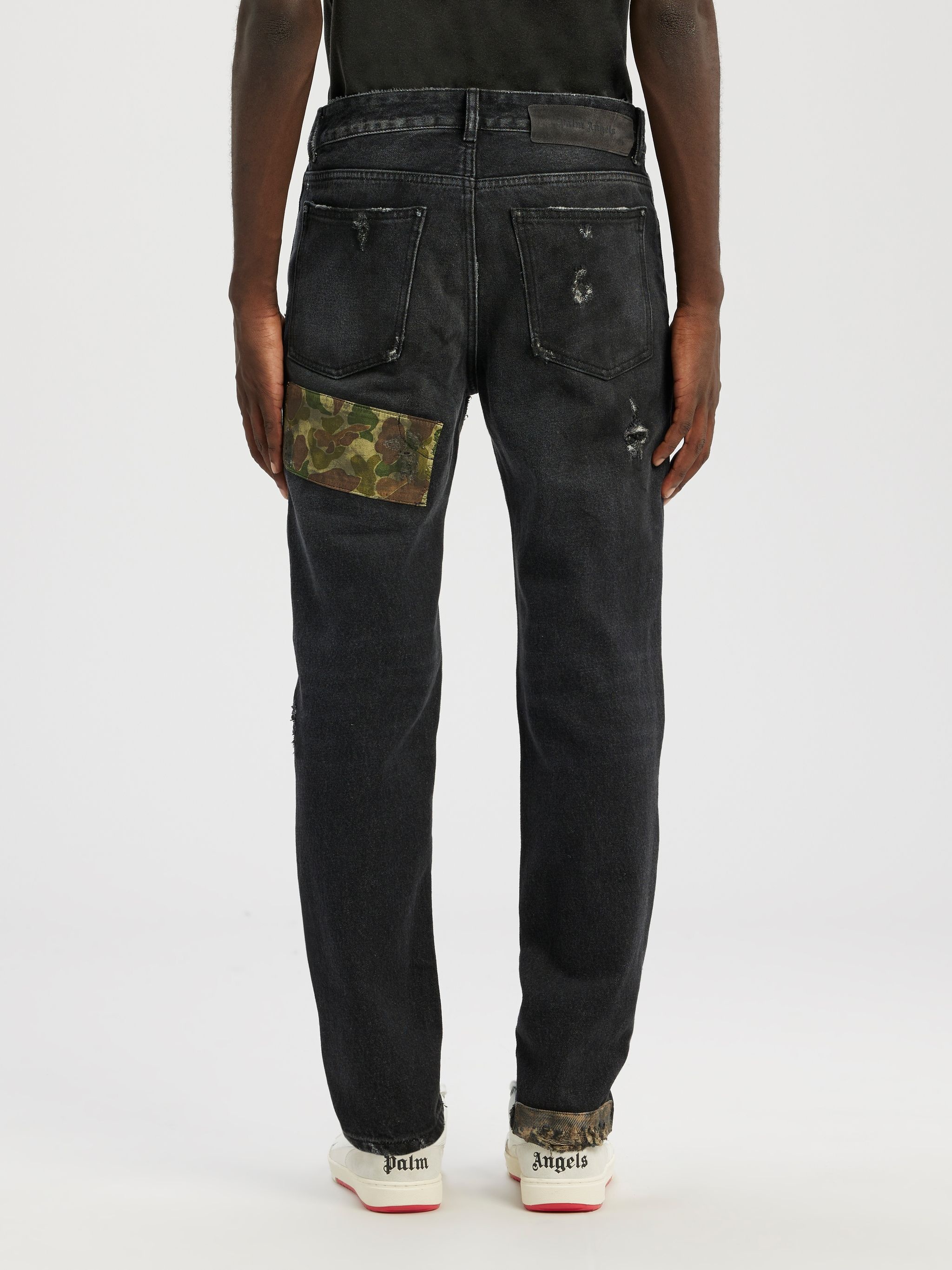 PATCHWORK REGULAR DENIM PANTS - 4