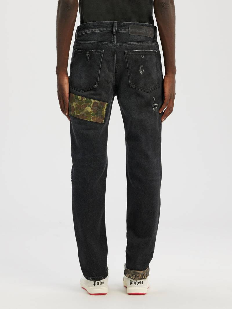 PATCHWORK REGULAR DENIM PANTS 4