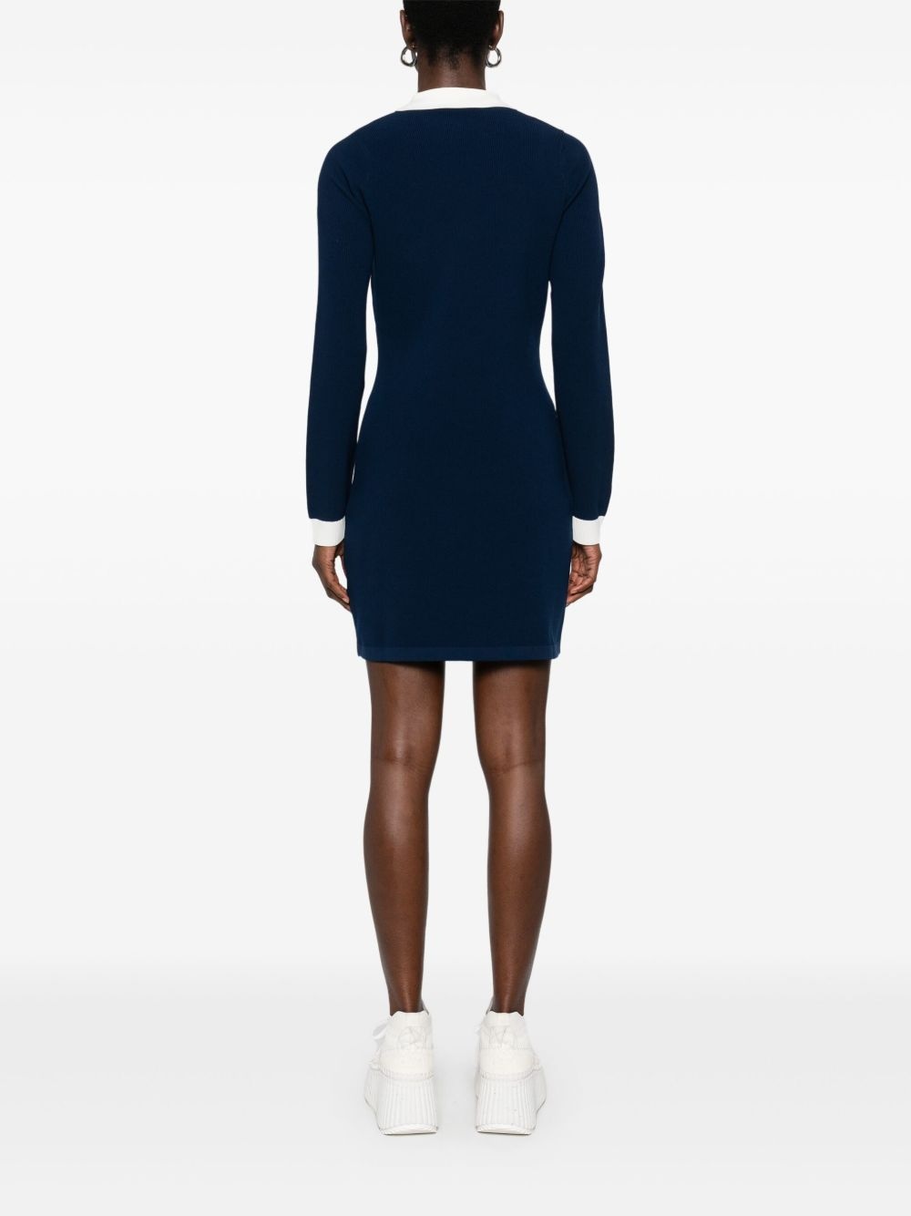 knitted polo mini dress - 4