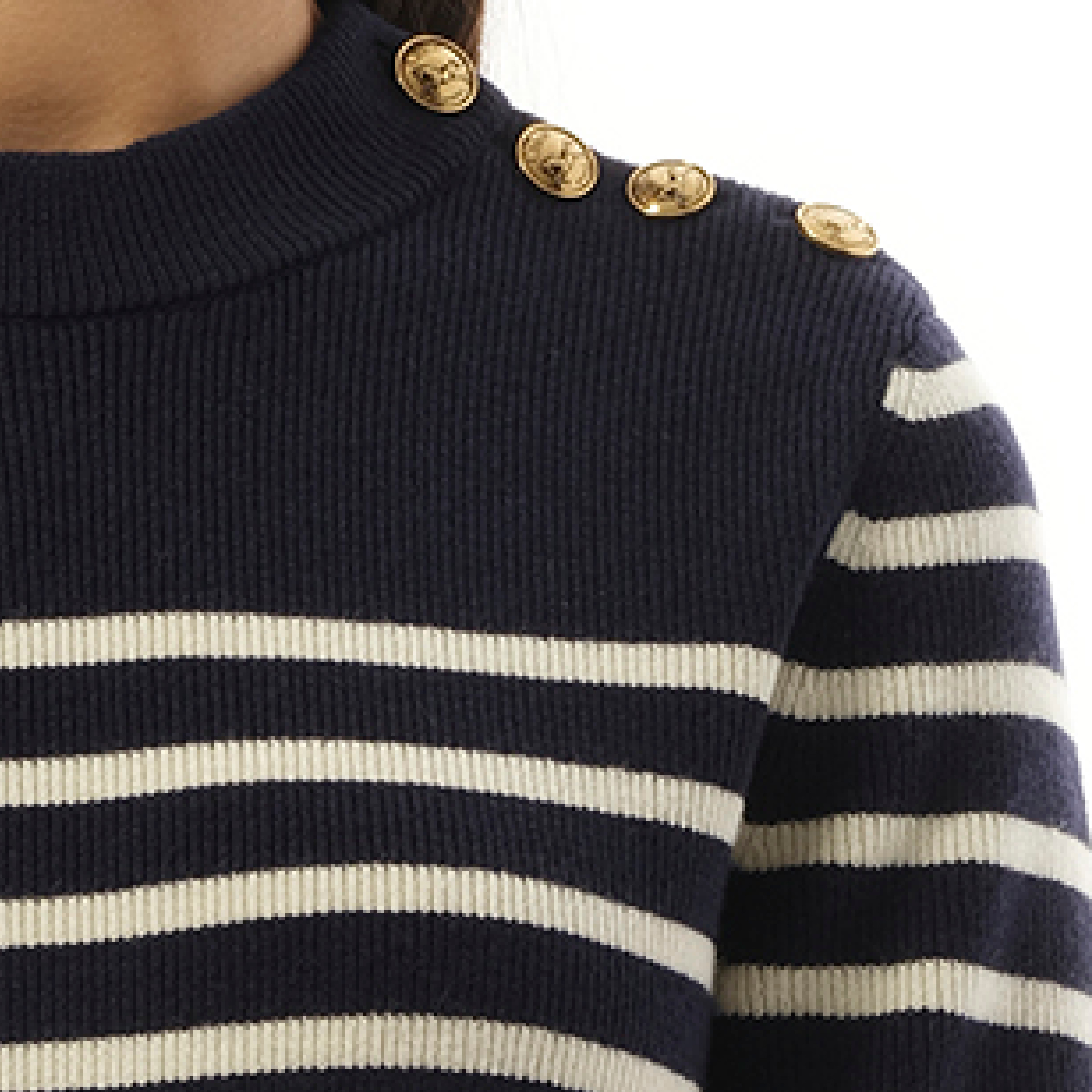 Chloe Mariniere Sweater in Blue/White - 3