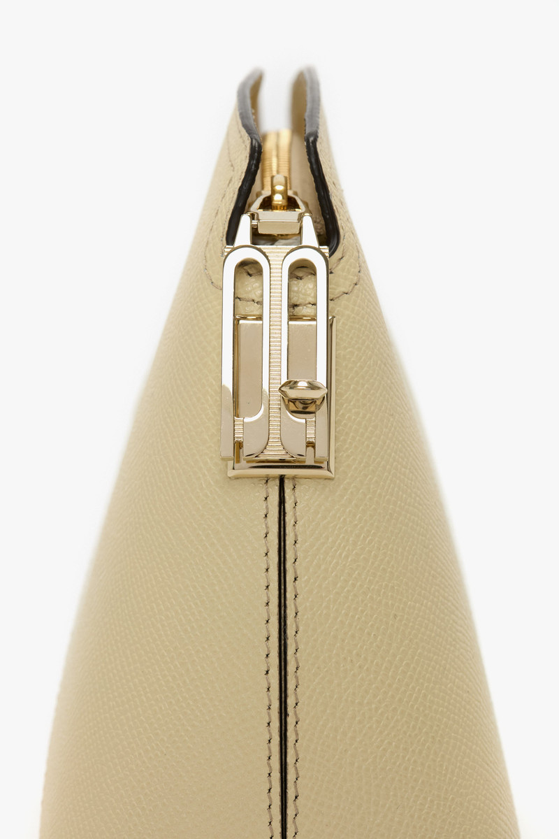 Victoria Beckham Victoria Clutch Bag In Ivory Grained Leather outlook