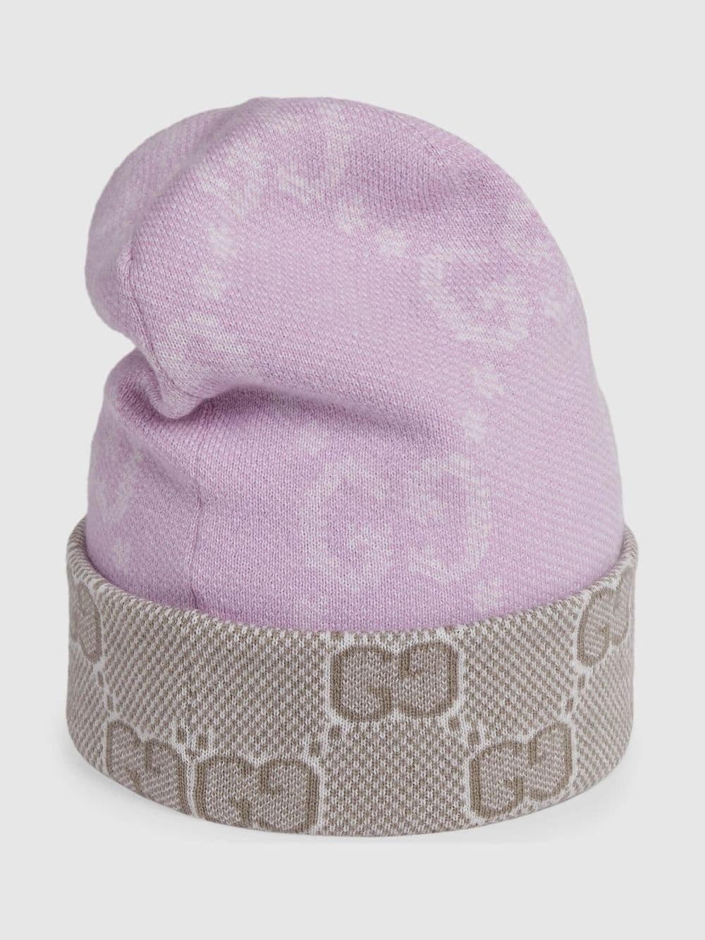 monogram-jacquard reversible wool beanie - 3