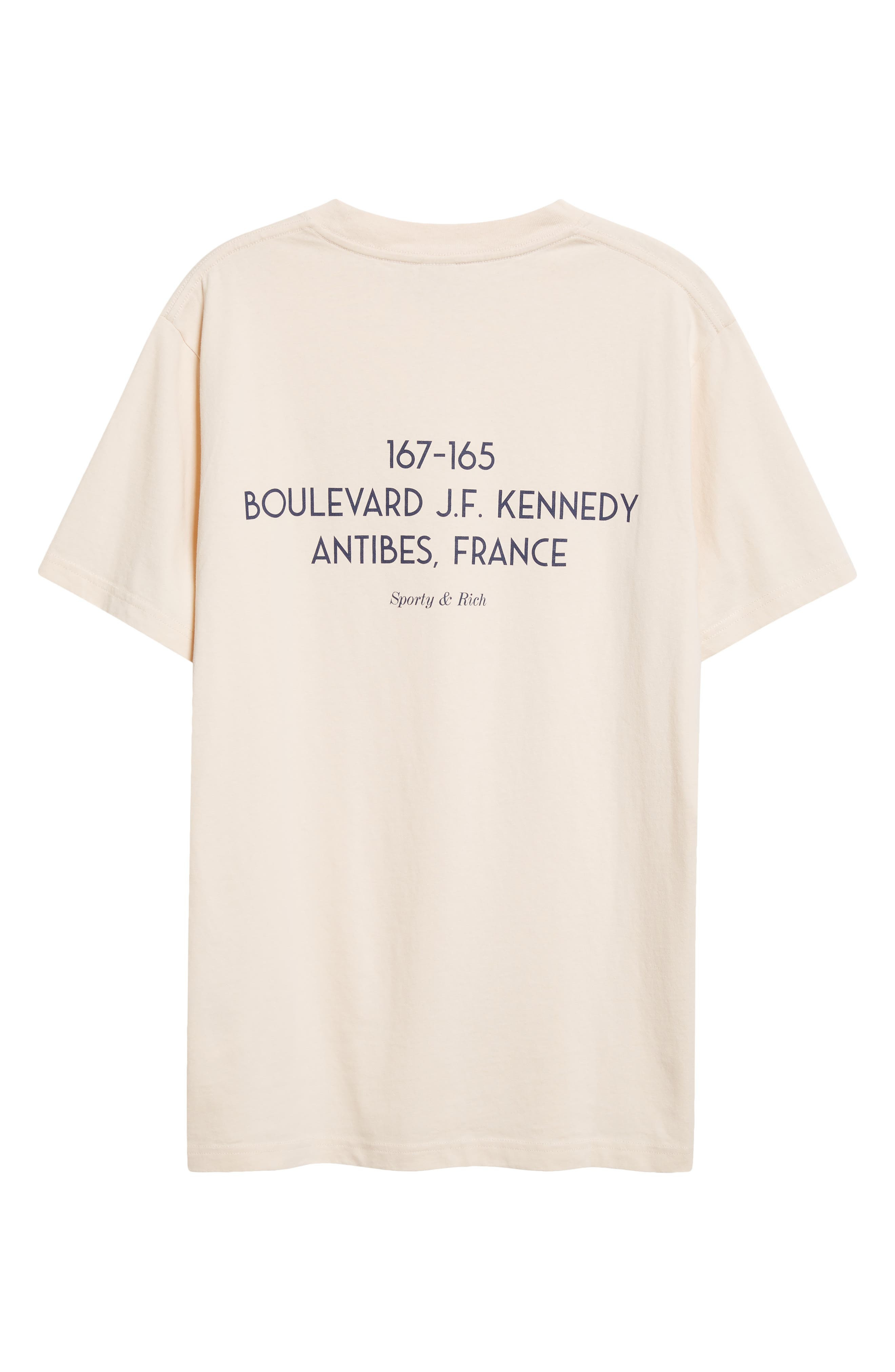 Sporty & Rich Kennedy Crest Cotton Graphic T-Shirt in Cream at Nordstrom - 8