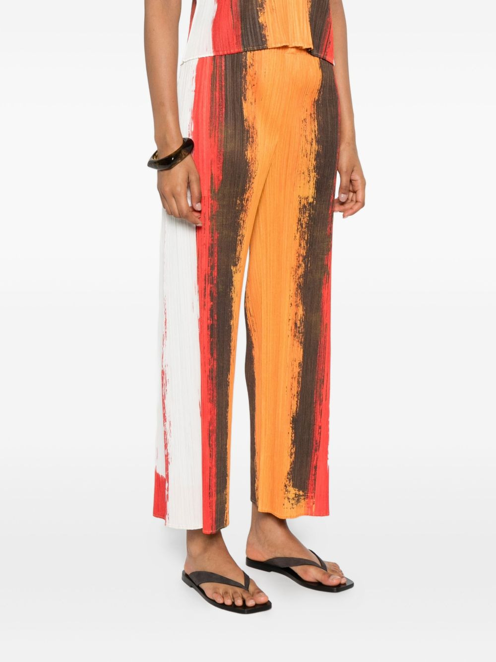 pleated stripe trousers - 3