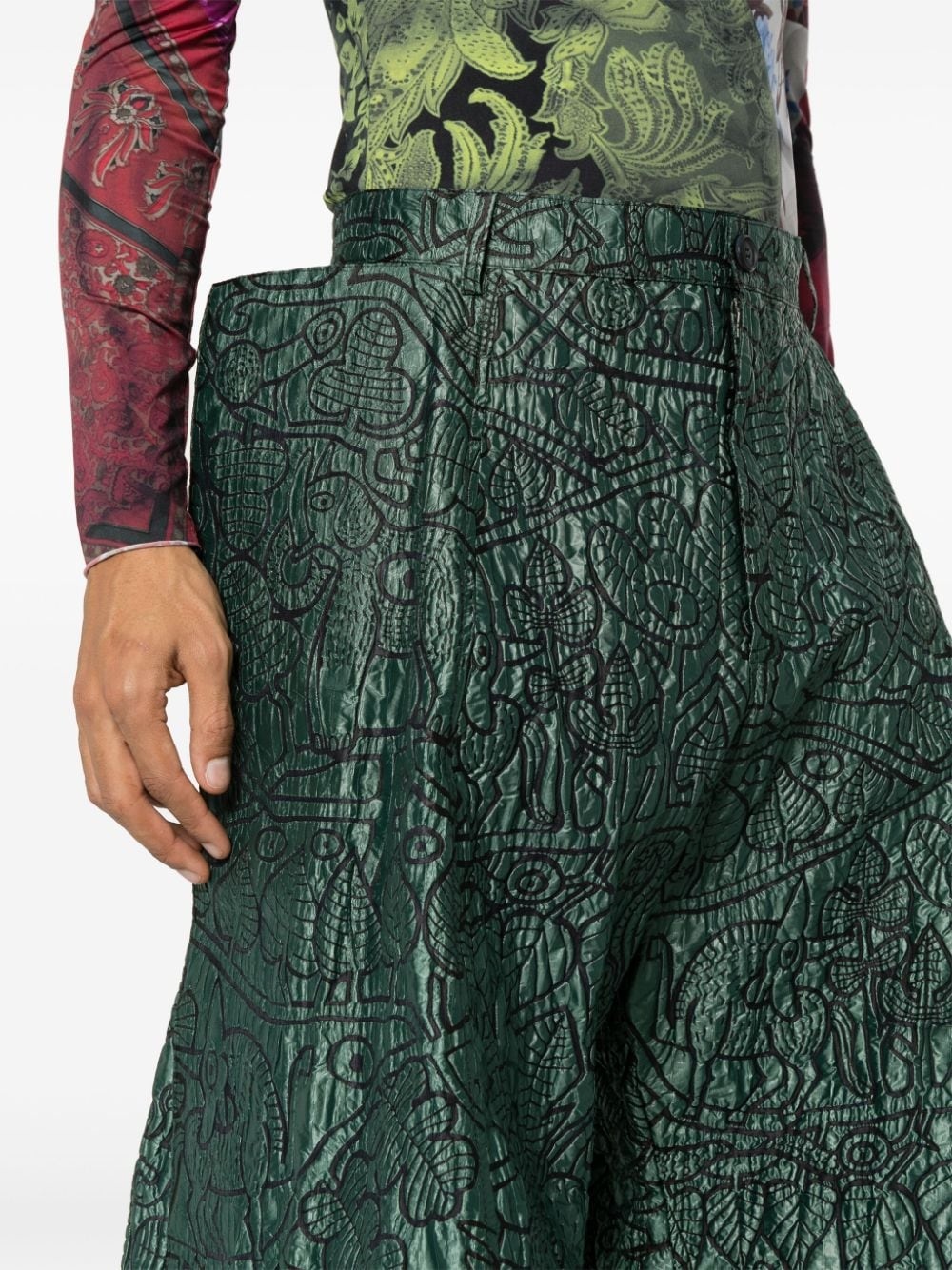 abstract-print trousers - 5