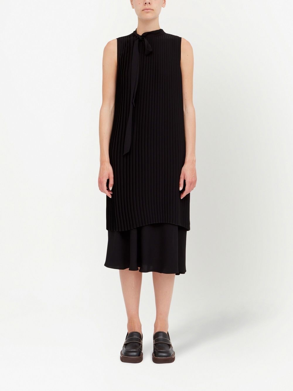 layered pleated asymmetric dress - 2