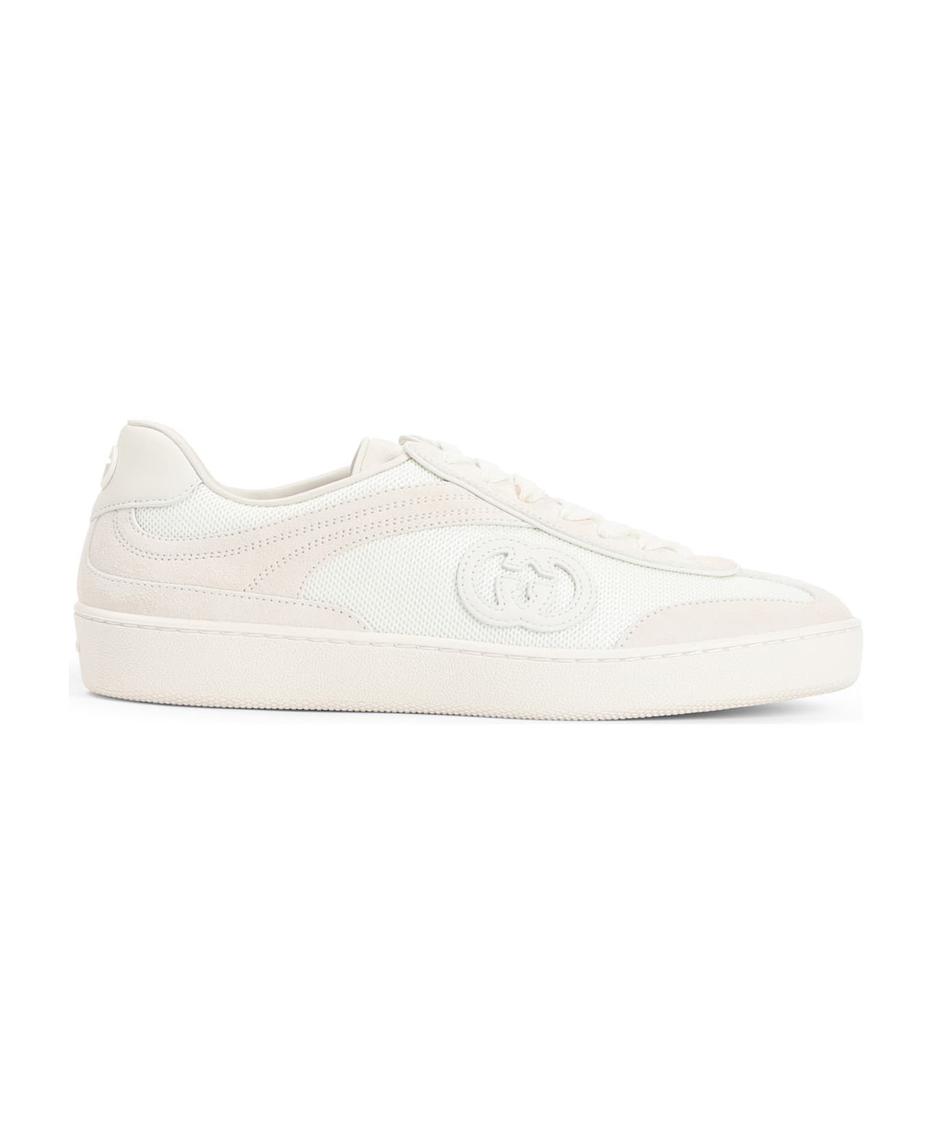 スニーカー GUCCI IVORY FABRIC AND SUEDE SNEAKERS Gucci Ivory Fabric And Suede Sneakers Gucci