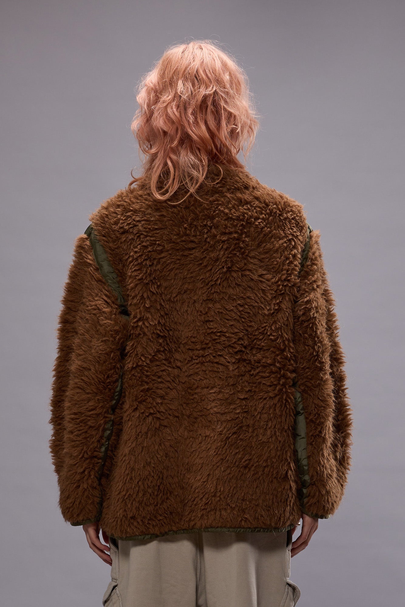 TAPED LINER CARDIGAN - BROWN - 3