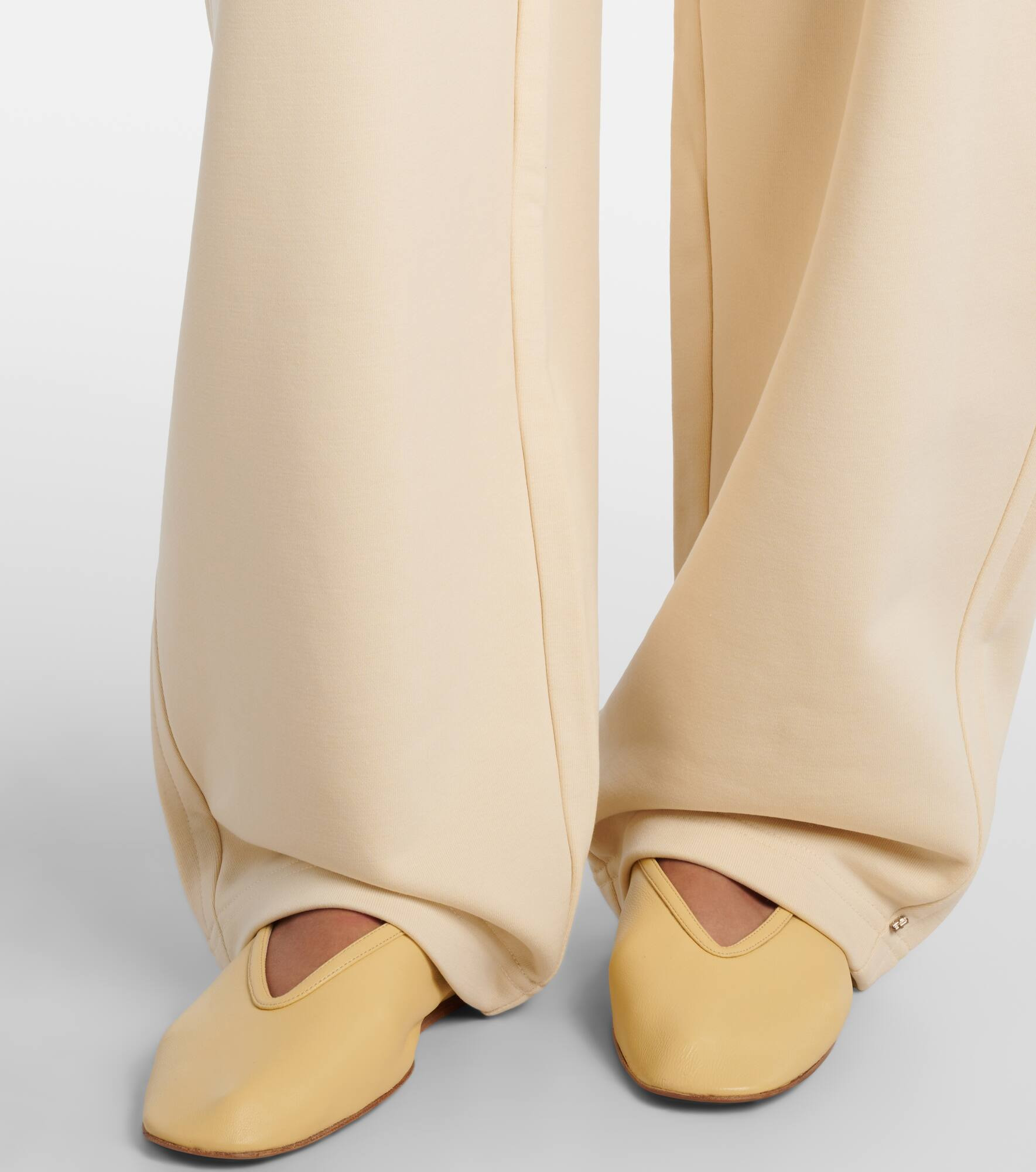 Cotton-blend jersey wide-leg sweatpants - 5