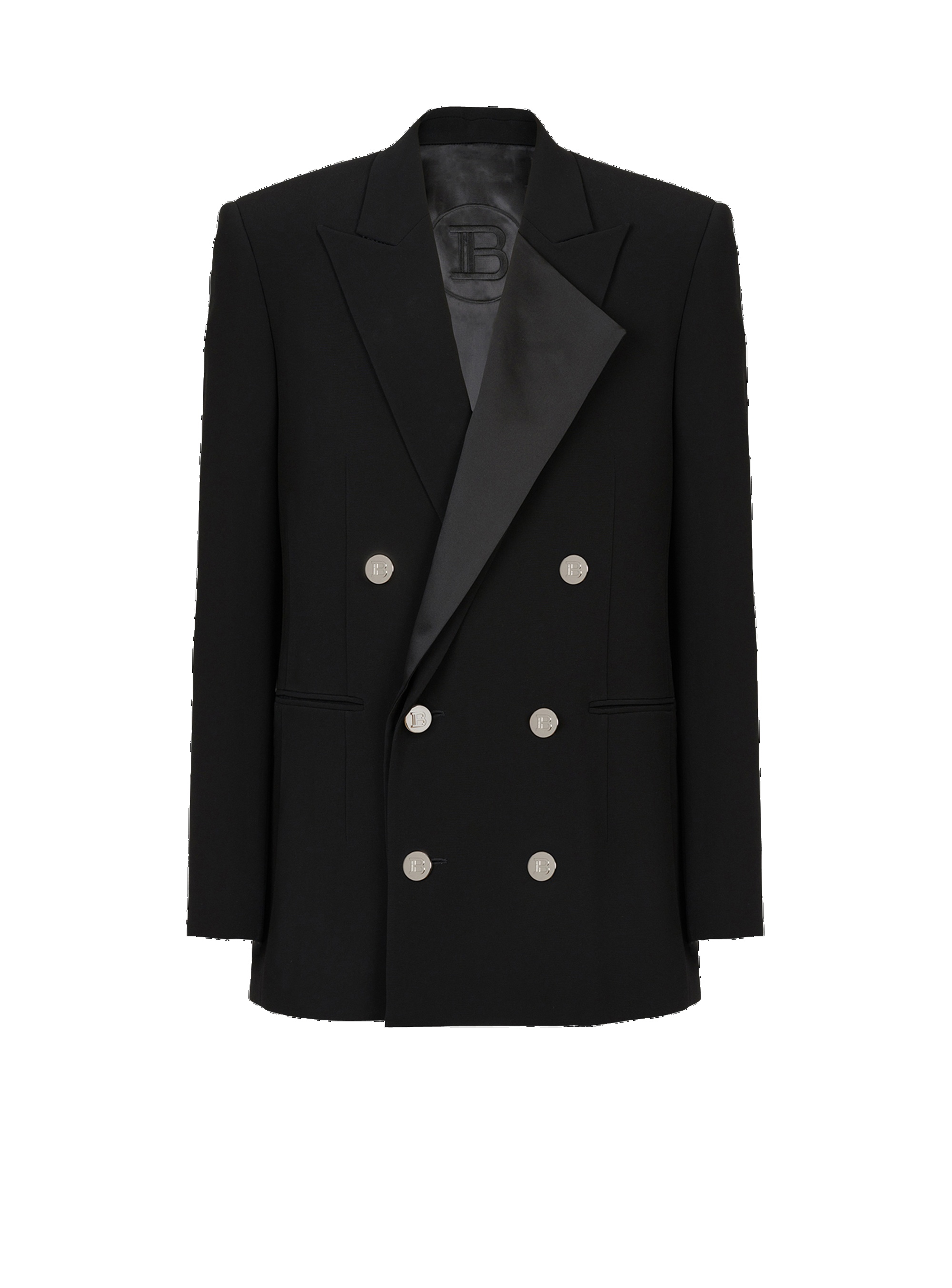 Eco-designed blazer with satin collar - 1