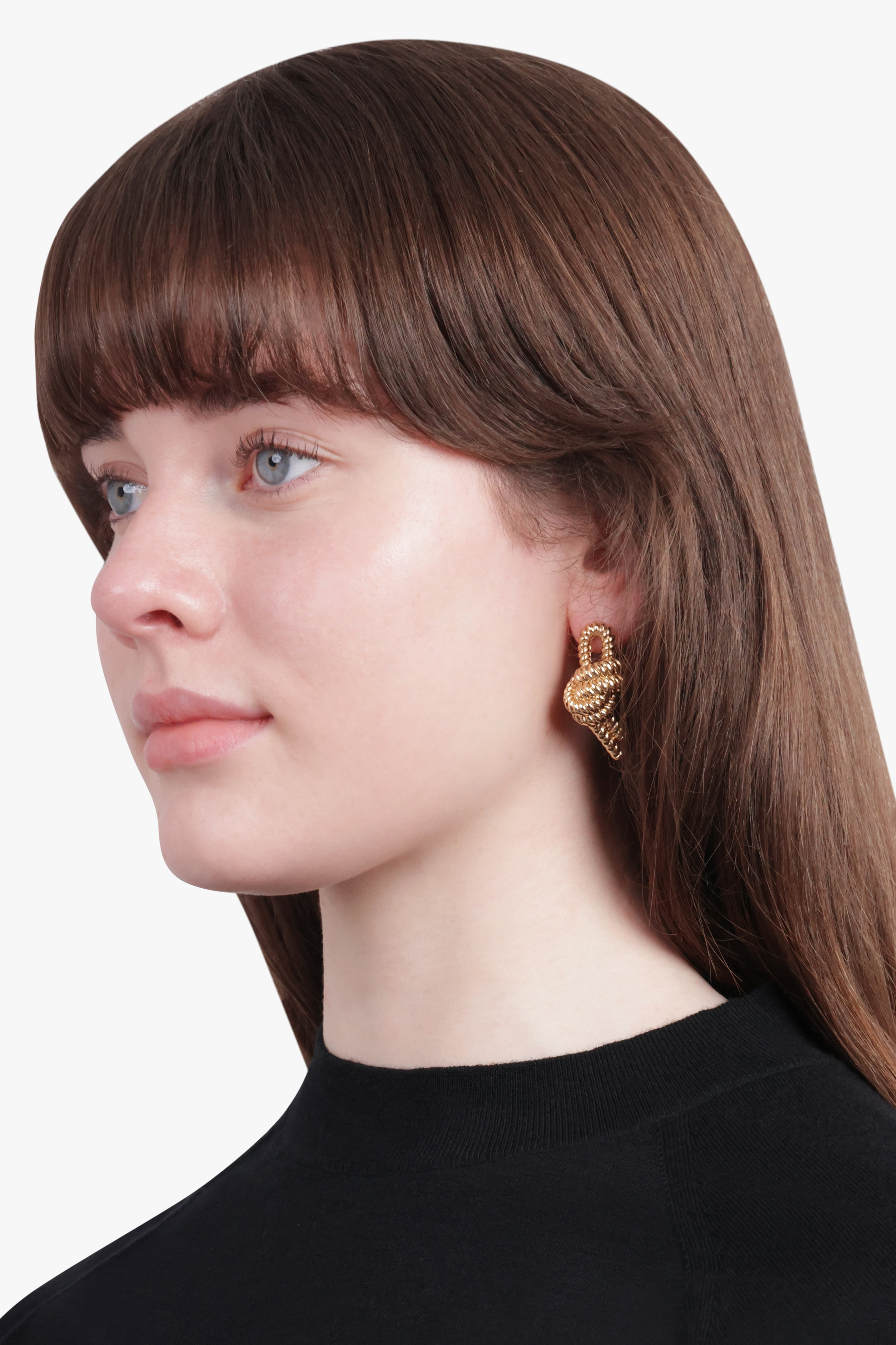 TEXTURED KNOT EARRING | GOLD - 3