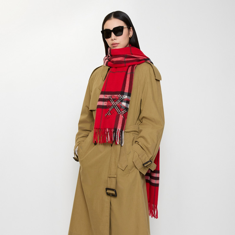 Wide Cross Stitch EKD Check Cashmere Scarf 3