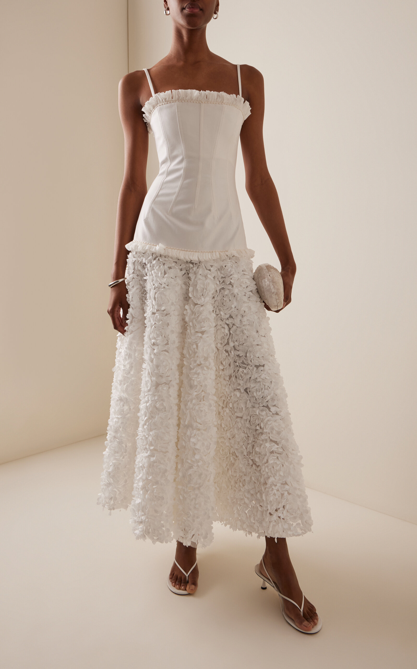 Maitland Appliquéd Cotton Maxi Dress white - 2