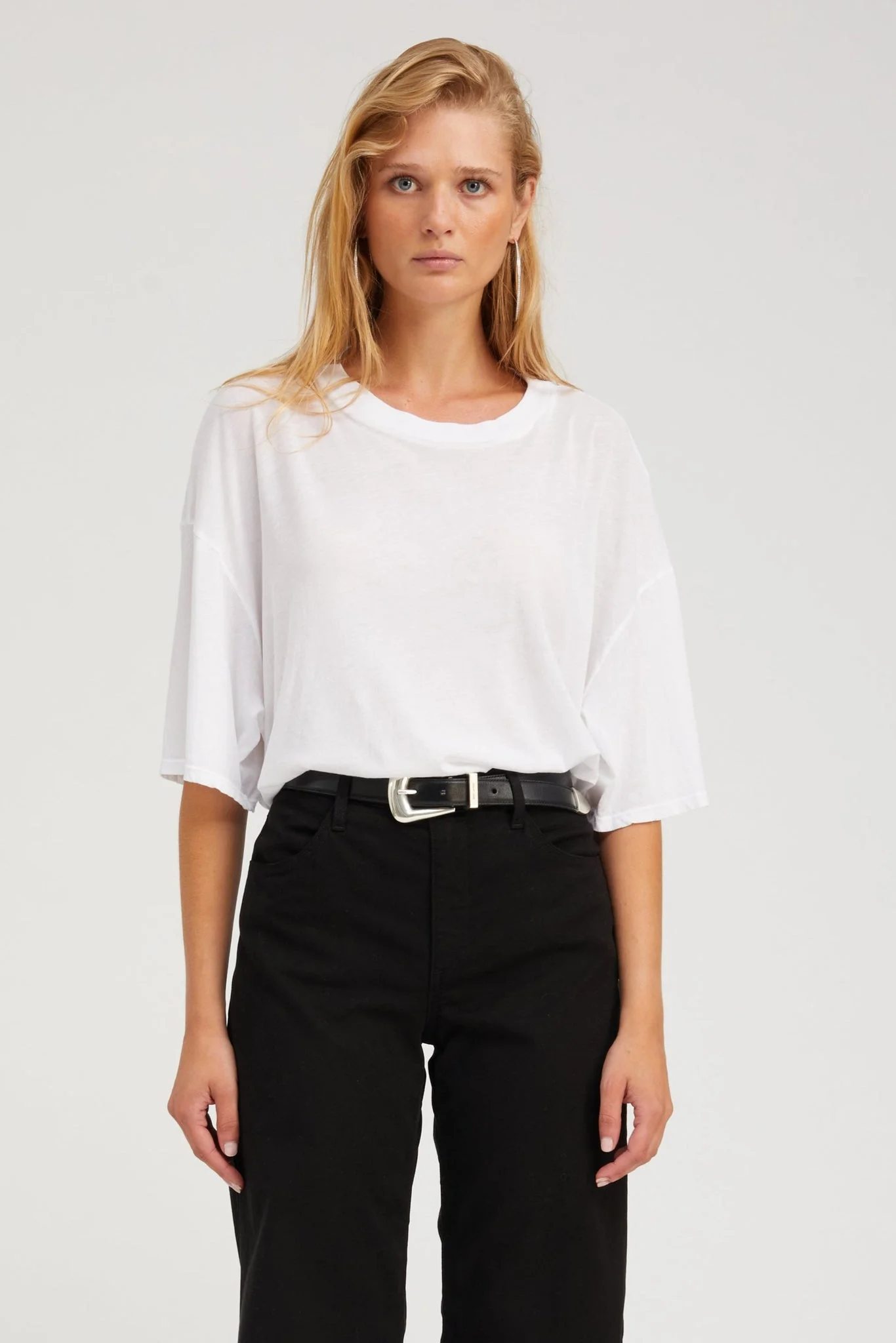 WHITE BOXY TEE - 1