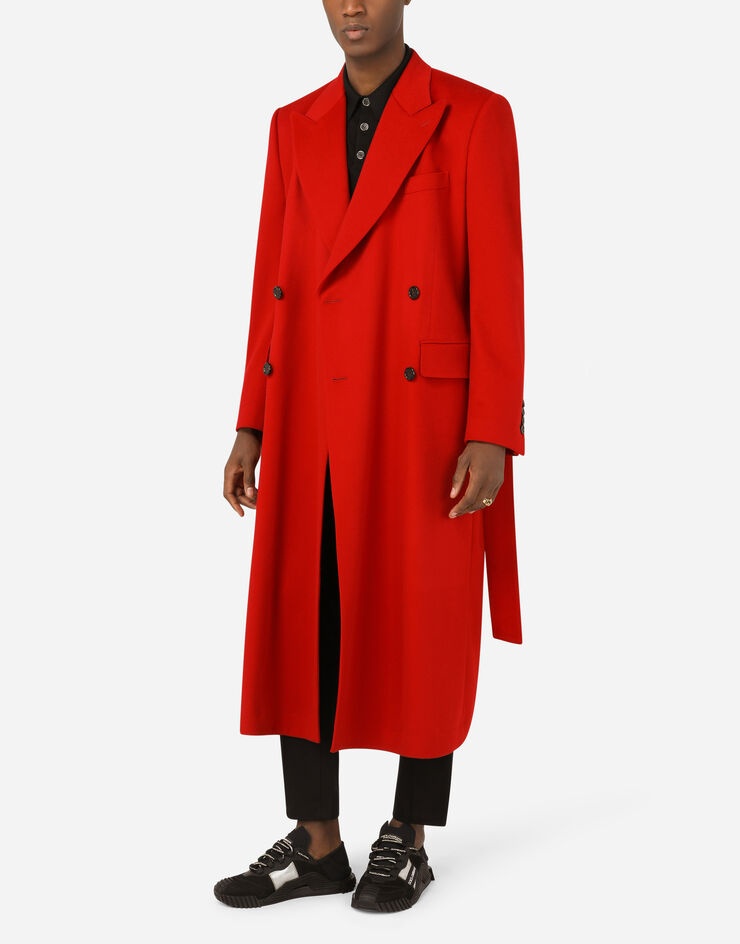 Double-breasted cashmere and wool coat - 7