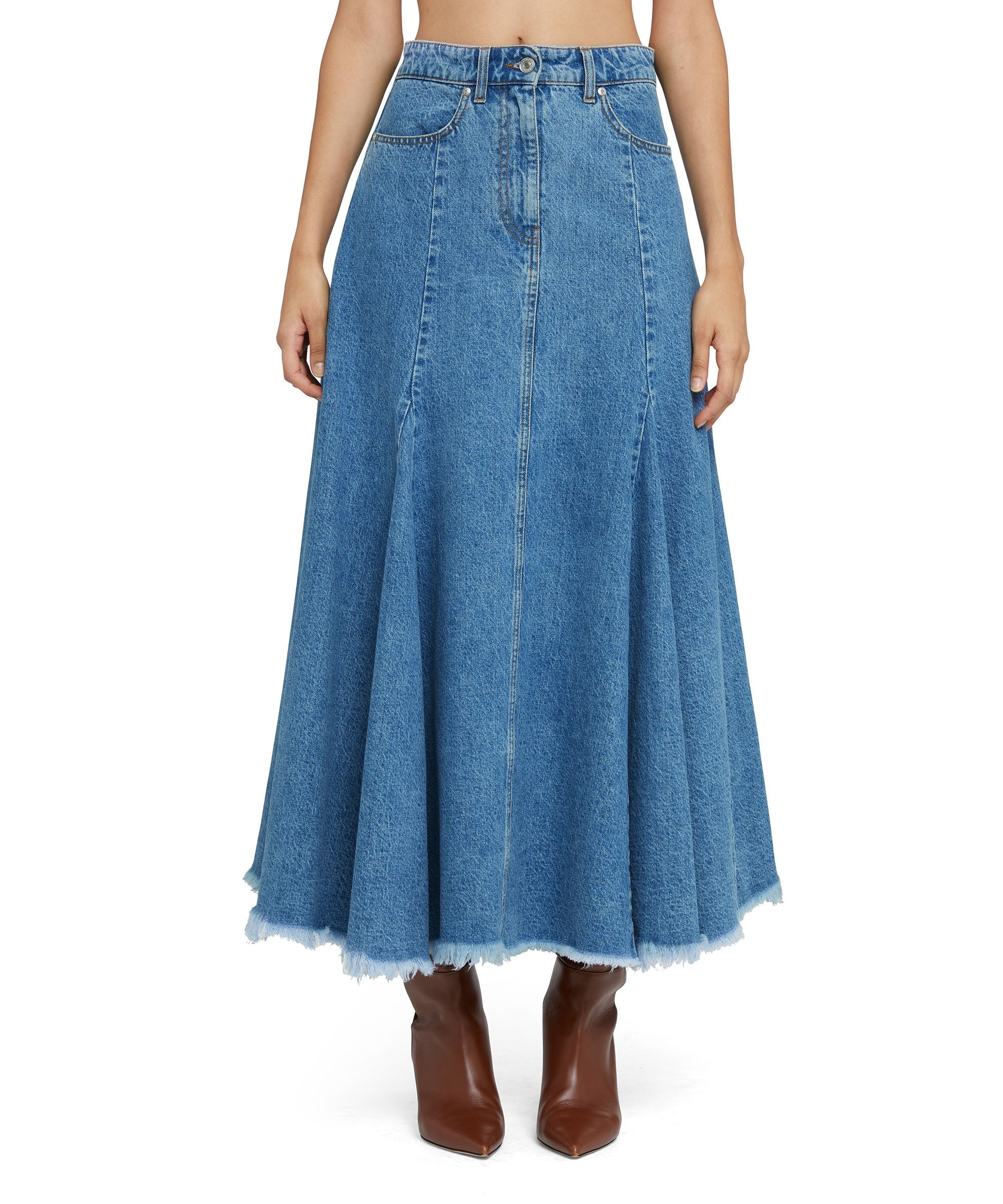 Denim midi wheel skirt - 3