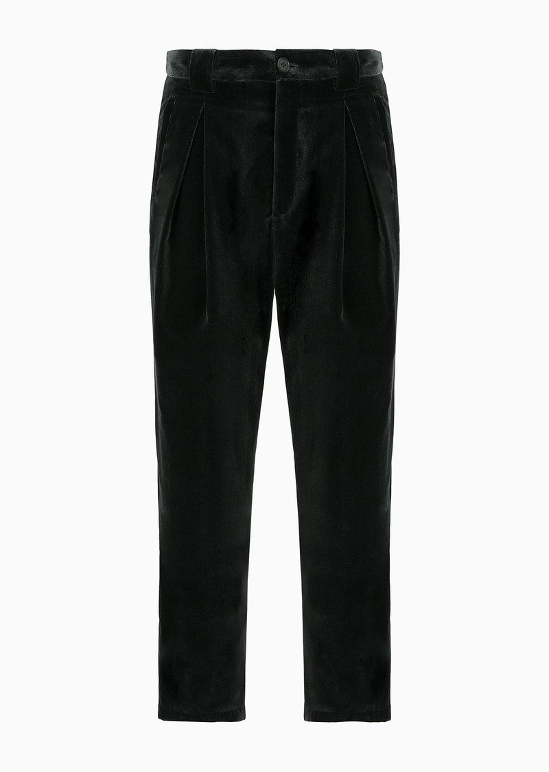 Single-pleat velvet trousers 1