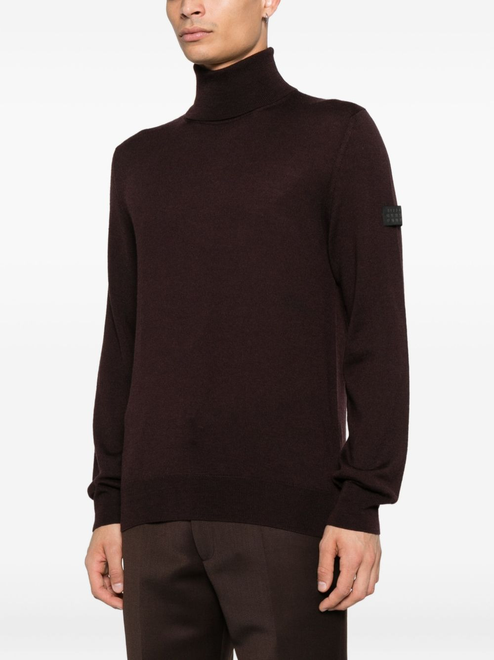 roll-neck panelled sweater - 3