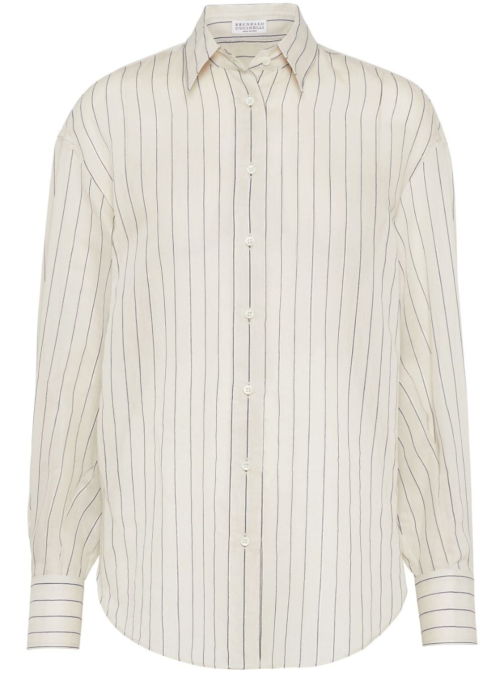 striped cotton-blend shirt - 1