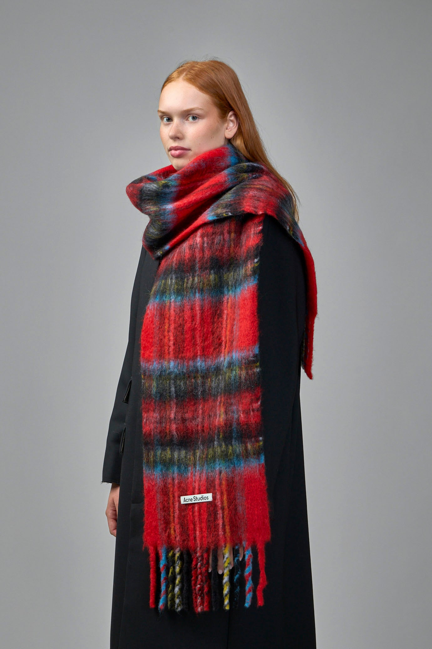 Mohair Check Scarf - 4