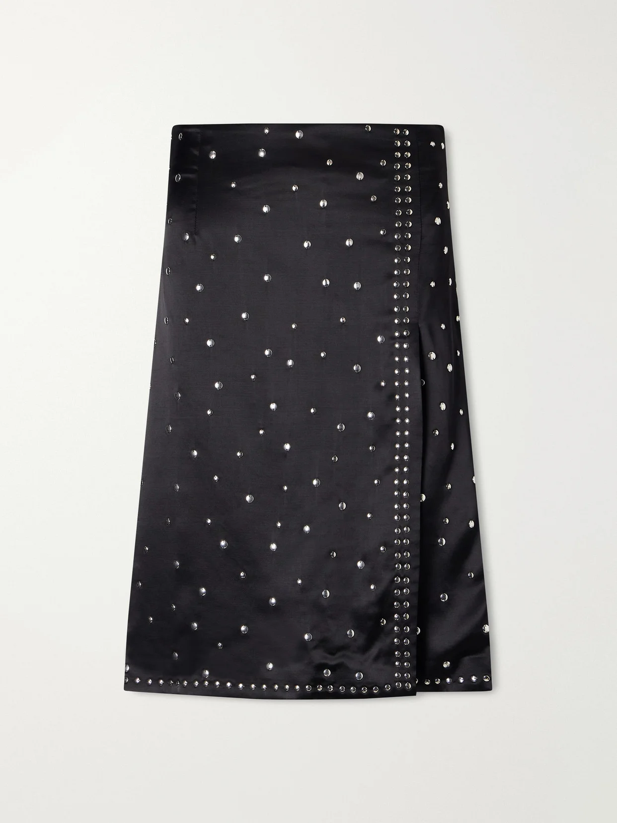Cosmic Embellished Satin Midi Skirt - 1