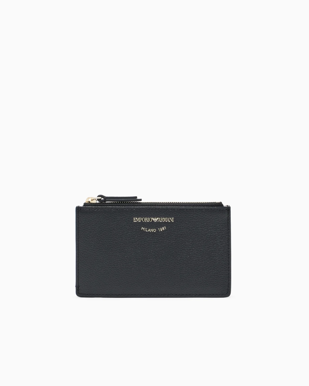 ZIPPED, TUMBLED-LEATHER CARD HOLDER - 1