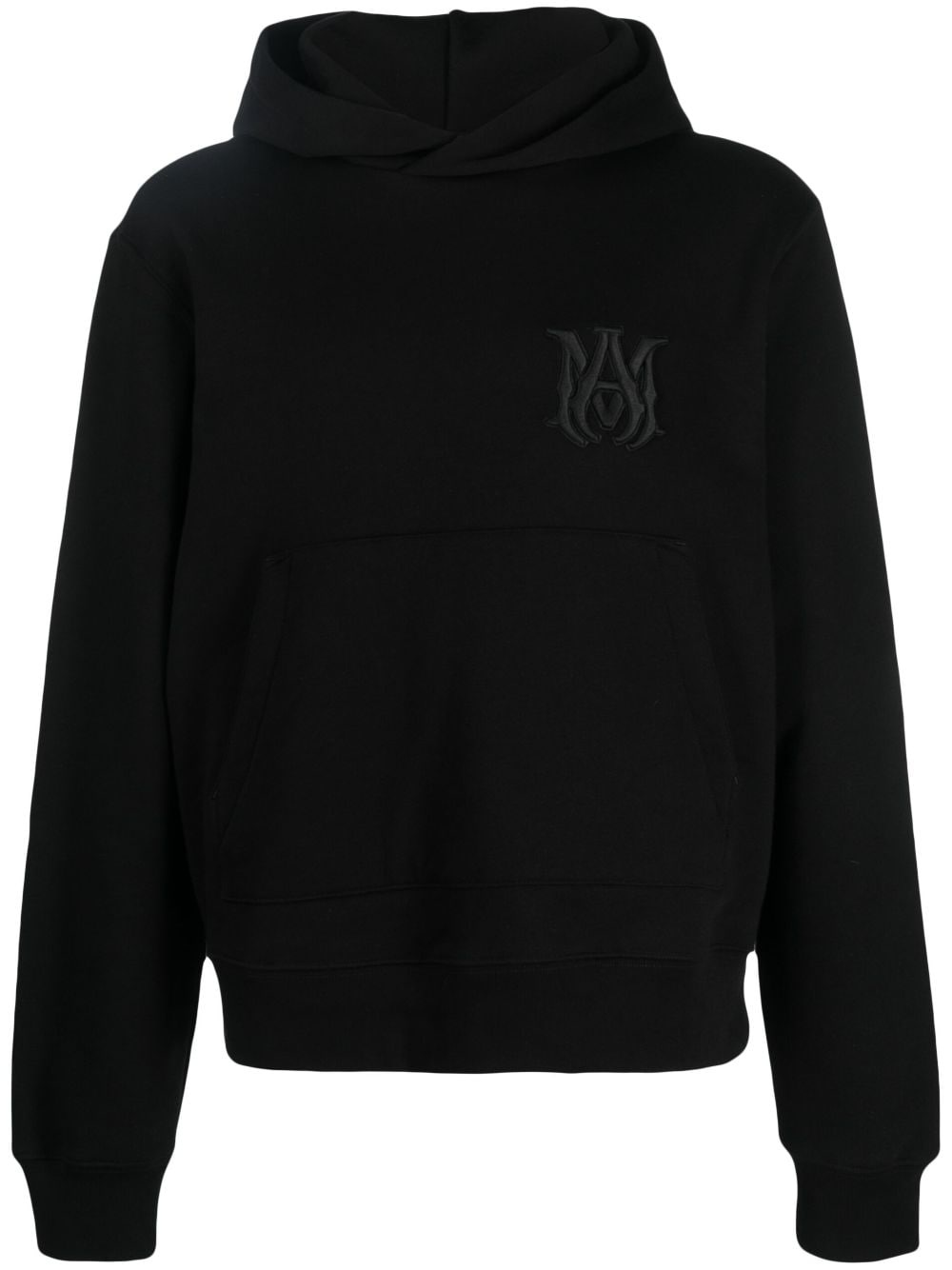 logo-embroidered cotton hoodie - 1
