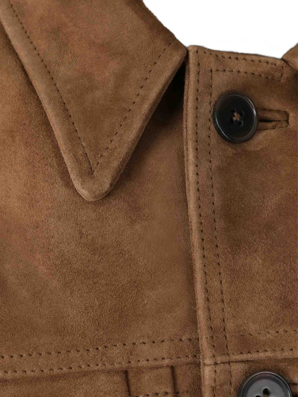 button-fastening suede jacket - 3