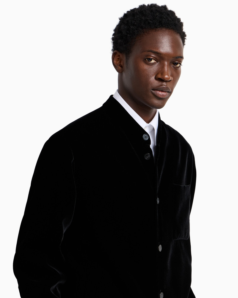ICON SMOOTH VELVET SHIRT JACKET WITH GURU COLLAR 5