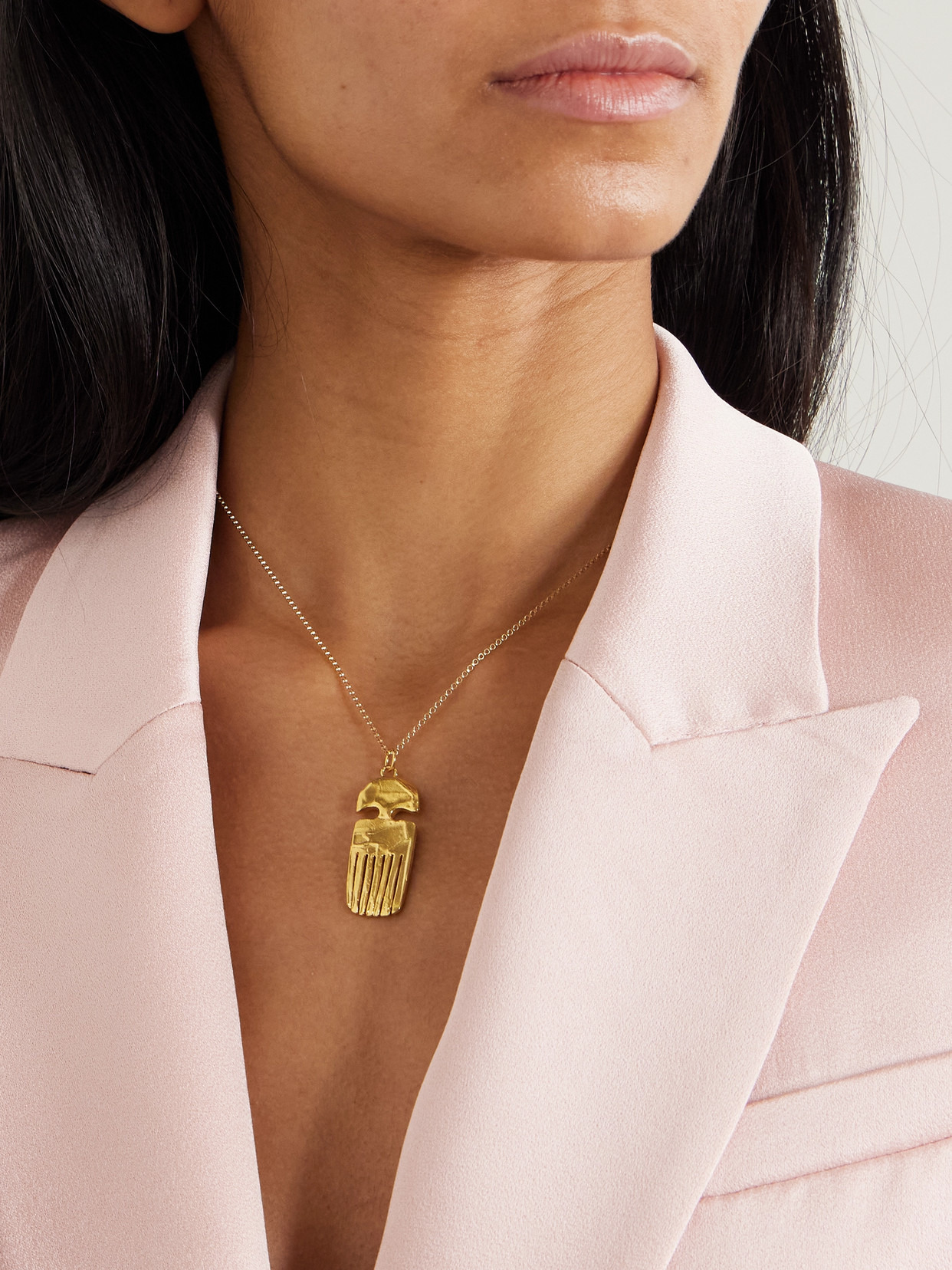 The Vanity Comb Recycled Gold-plated Necklace - 2
