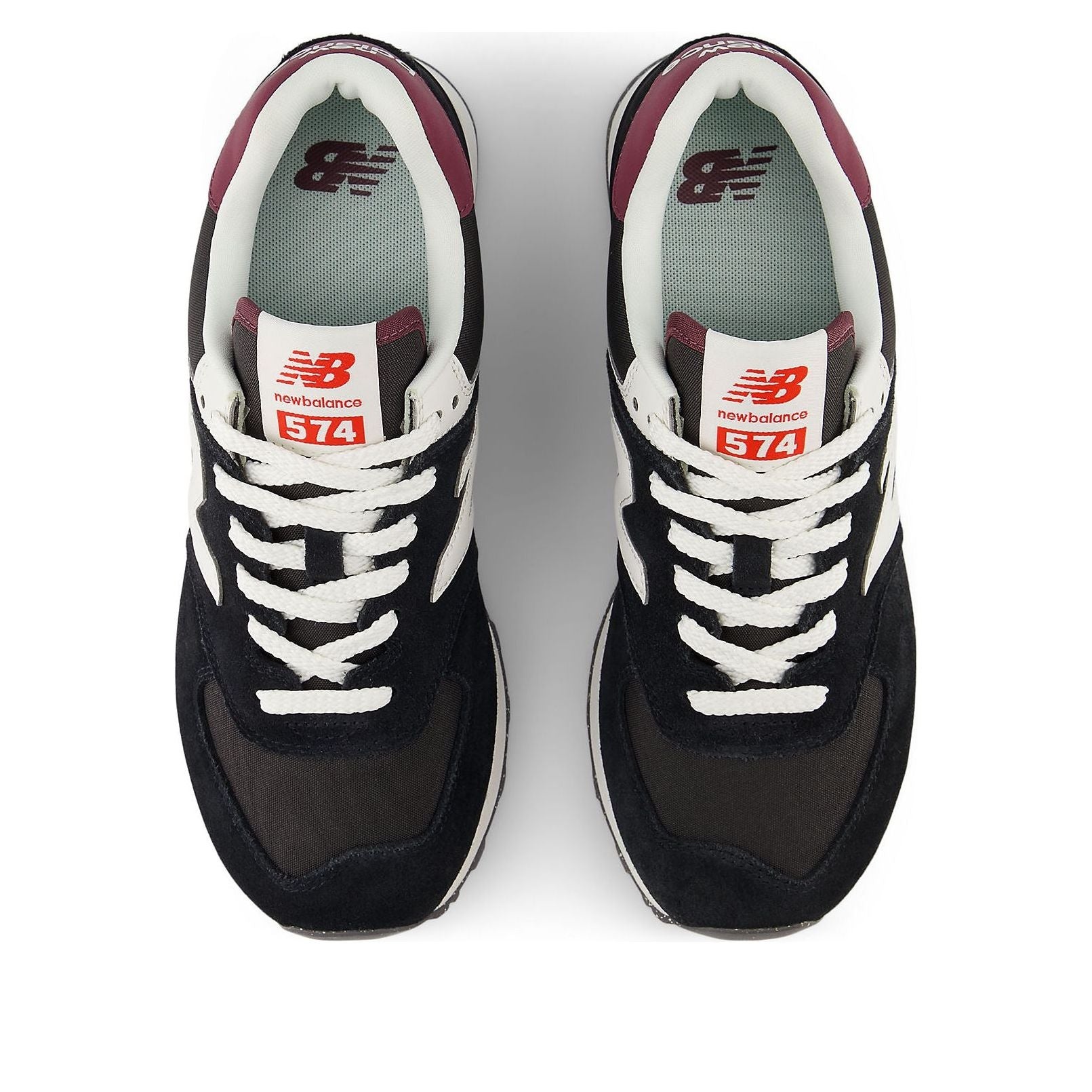 (WMNS) New Balance 574 'Black White Wine Red' WL574WBE - 4