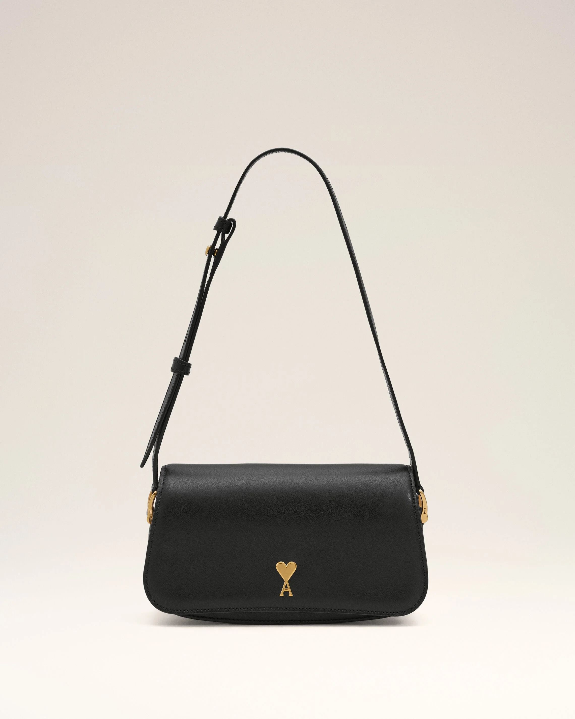 BLACK COWHIDE LEATHER PARIS PARIS SHOULDER BAG - 1