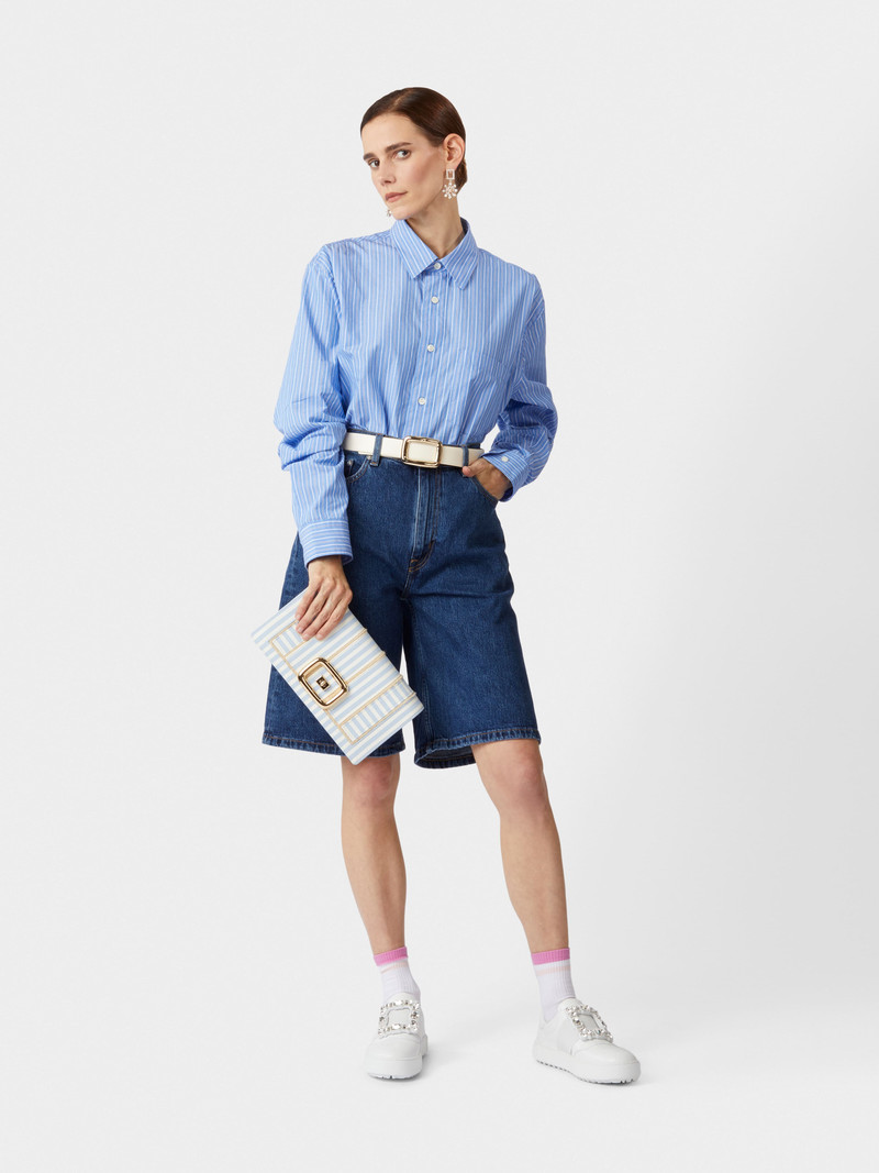 Roger Vivier Viv' Choc Summer Stripes Bag in Fabric outlook