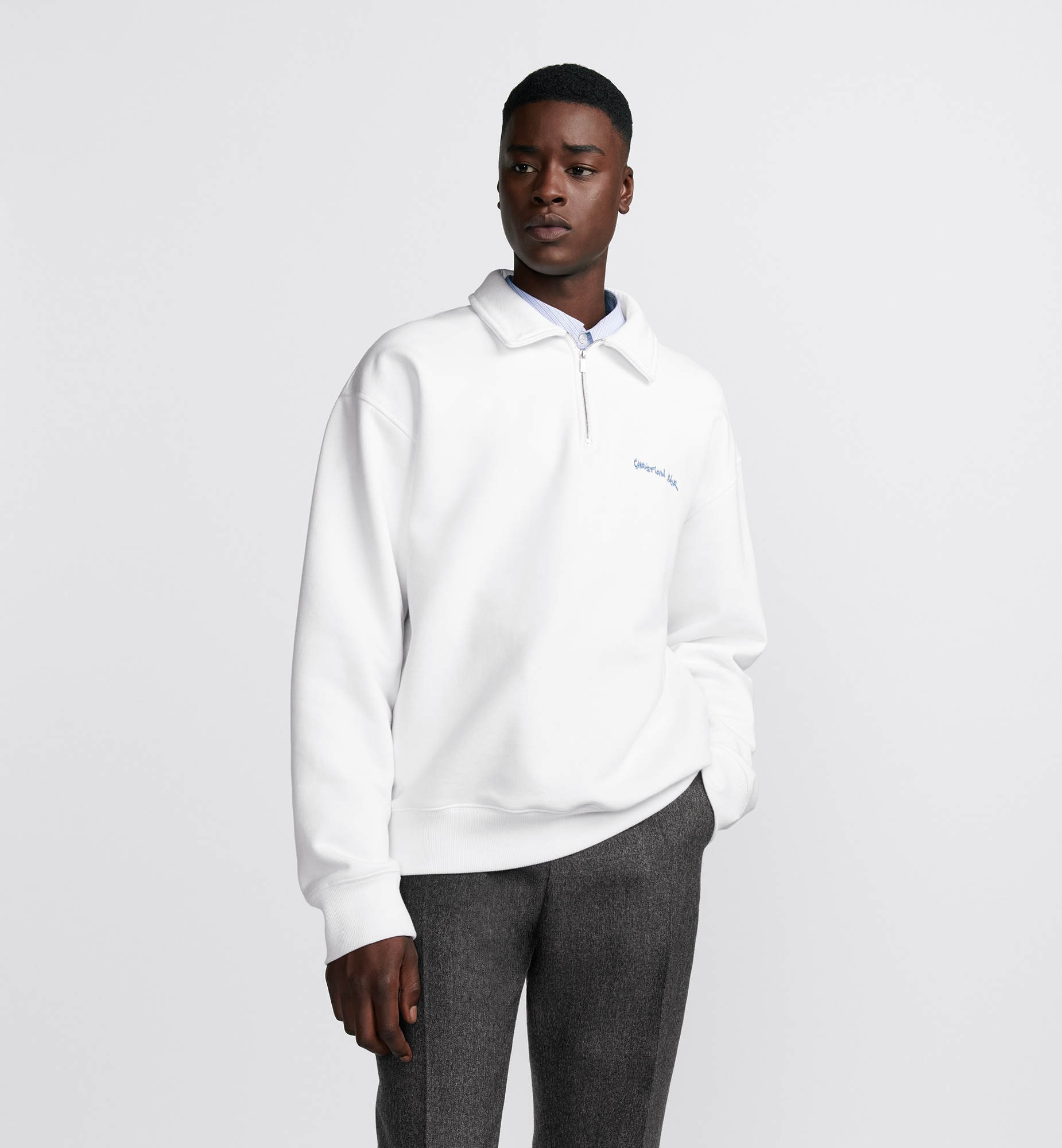 Dior Christian Dior Tag Sweatshirt with Zipped Collar, Oversized