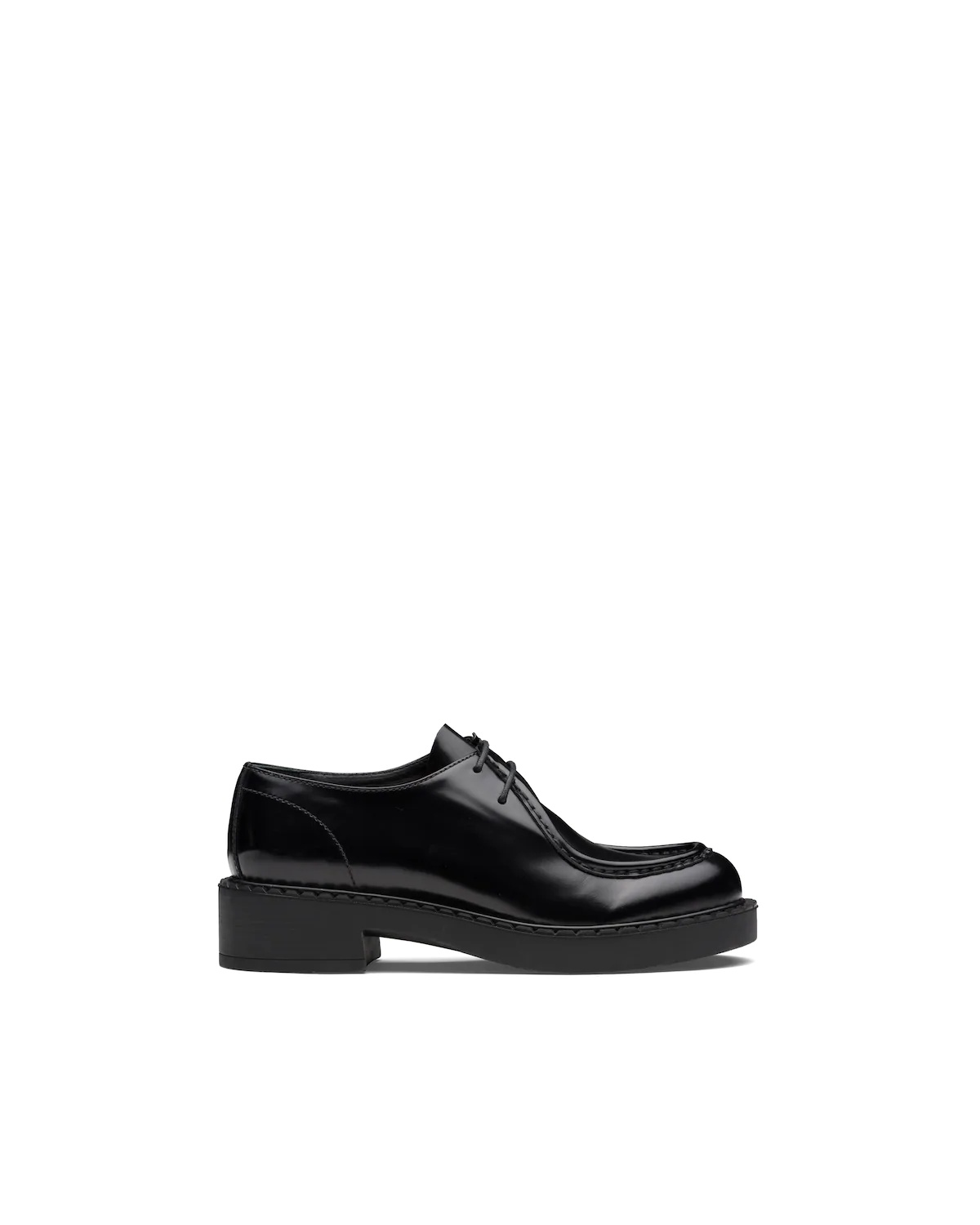 Brushed leather laced derby shoes - 3