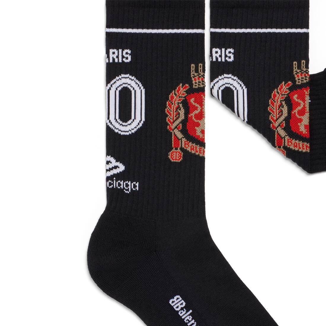 Men's Paris Soccer Socks in Black - 2