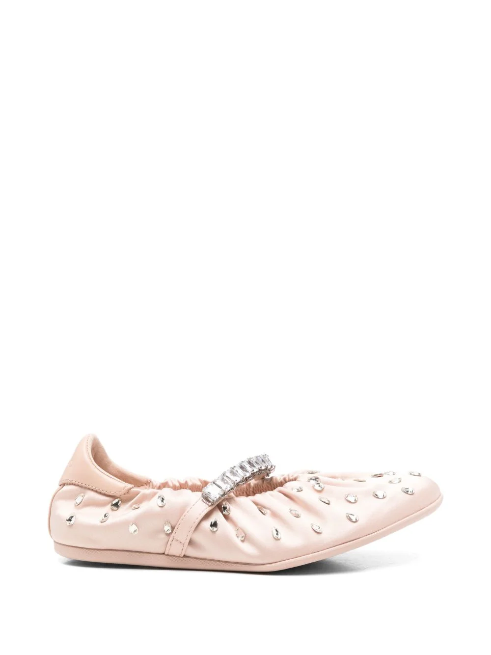 Jade crystal-embellished ballet flats - 1
