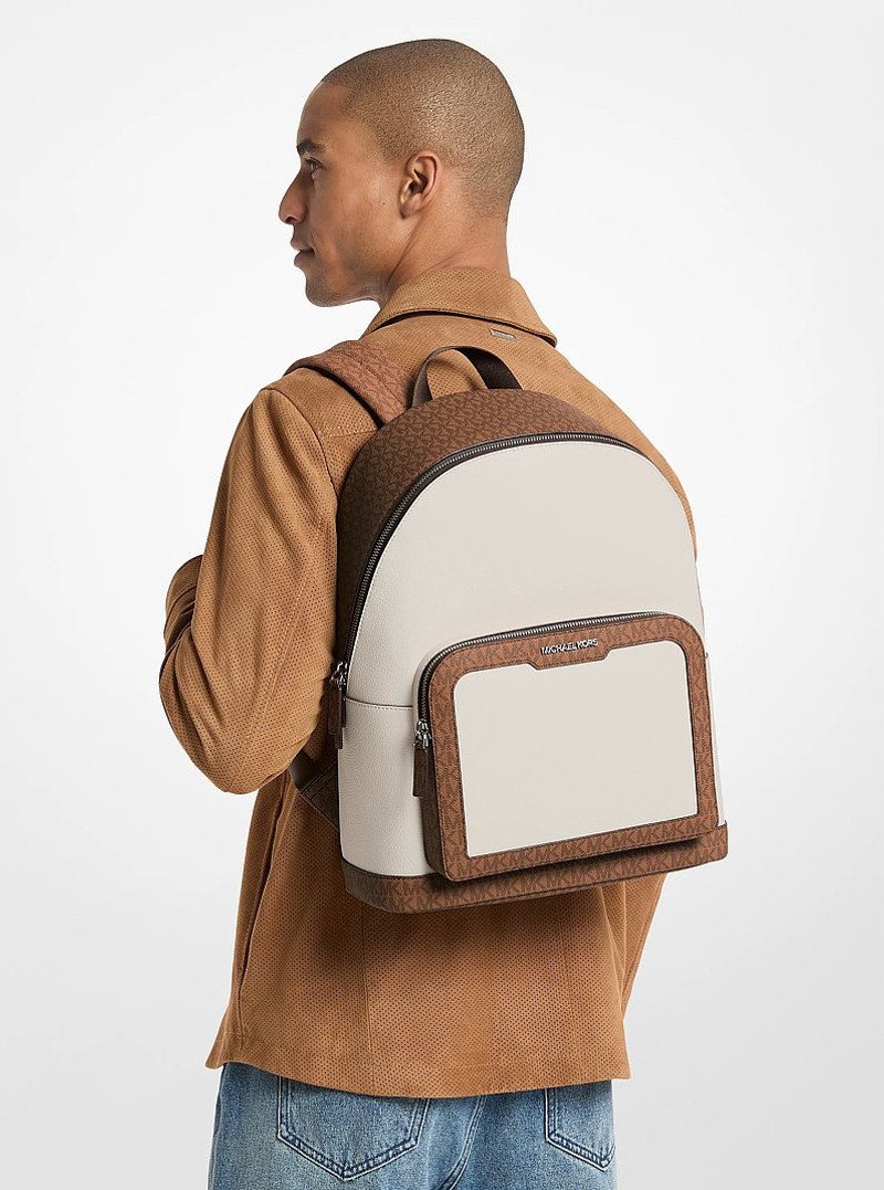 Cooper Medium Pebbled Leather and Signature Logo Commuter Backpack 4