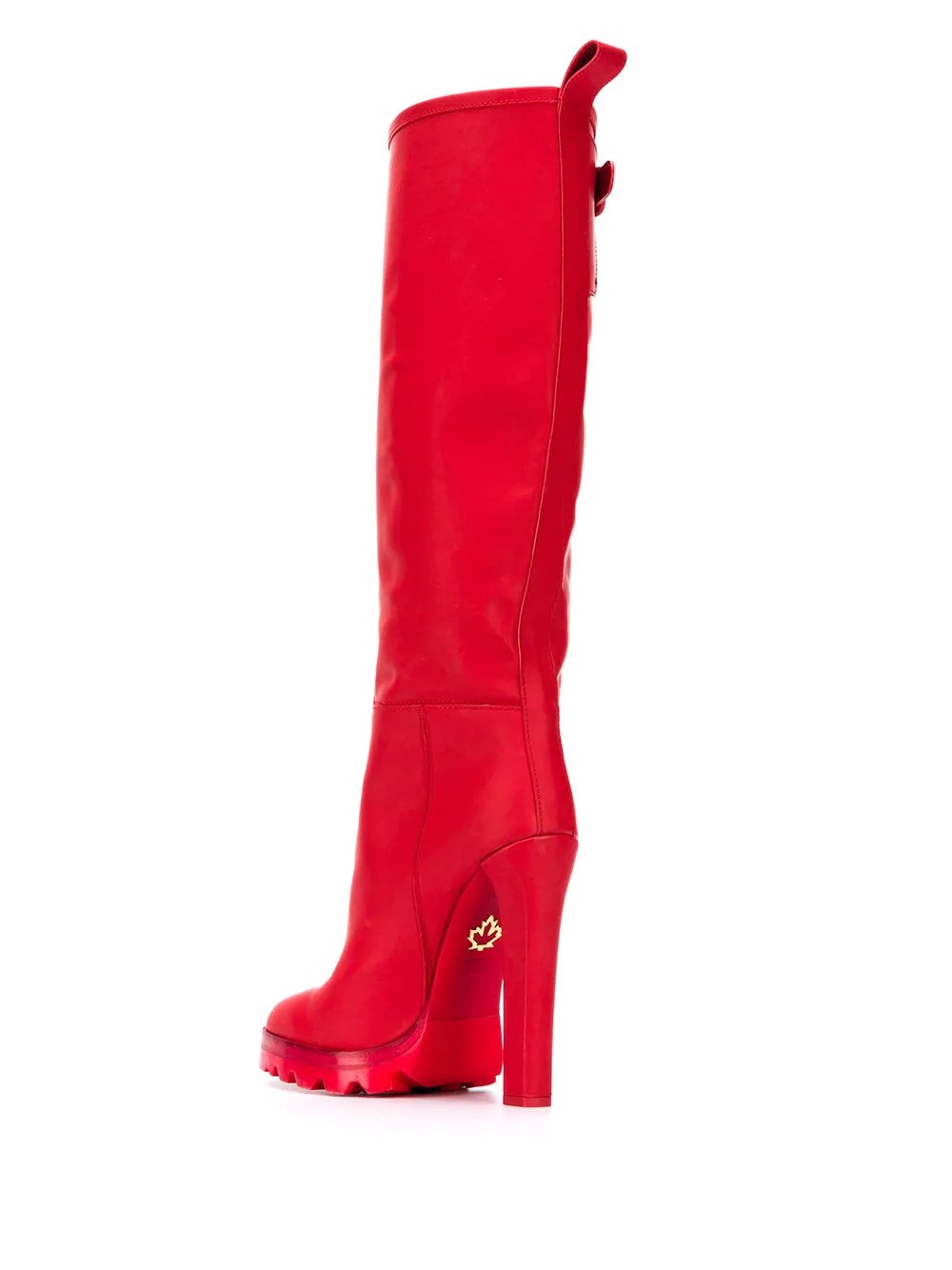 logo knee-length boots - 3