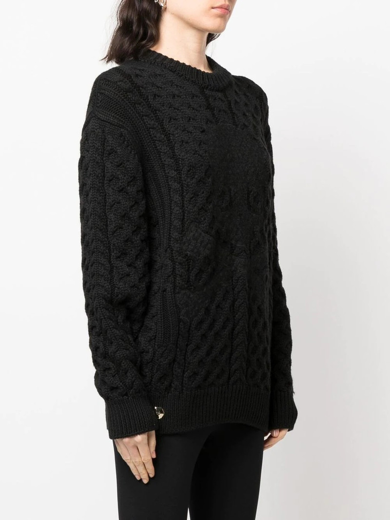 embossed skull wool jumper 3