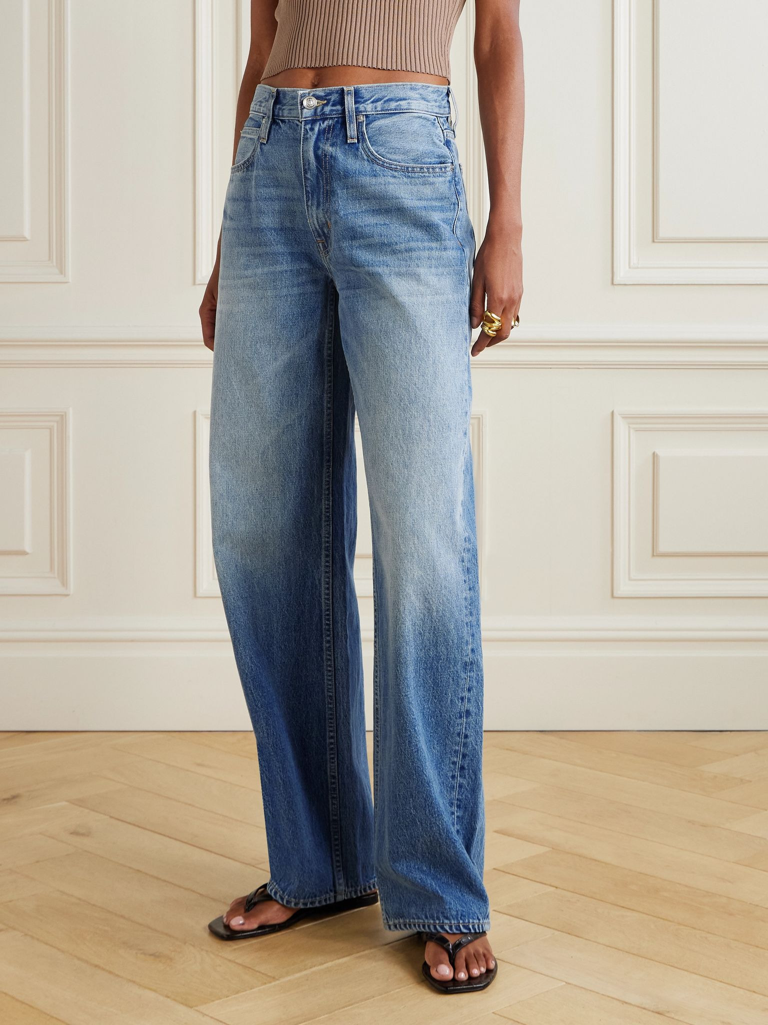 Cassie high-rise wide-leg jeans Mid denim - 3