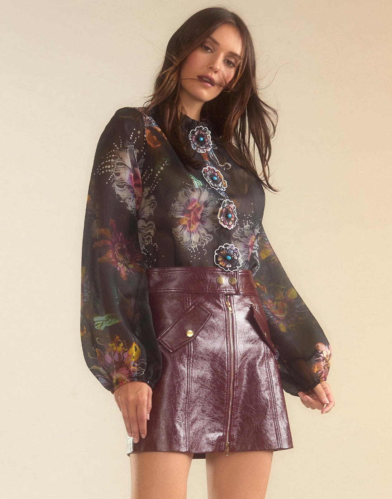 Harper Vegan Leather Skirt - 4