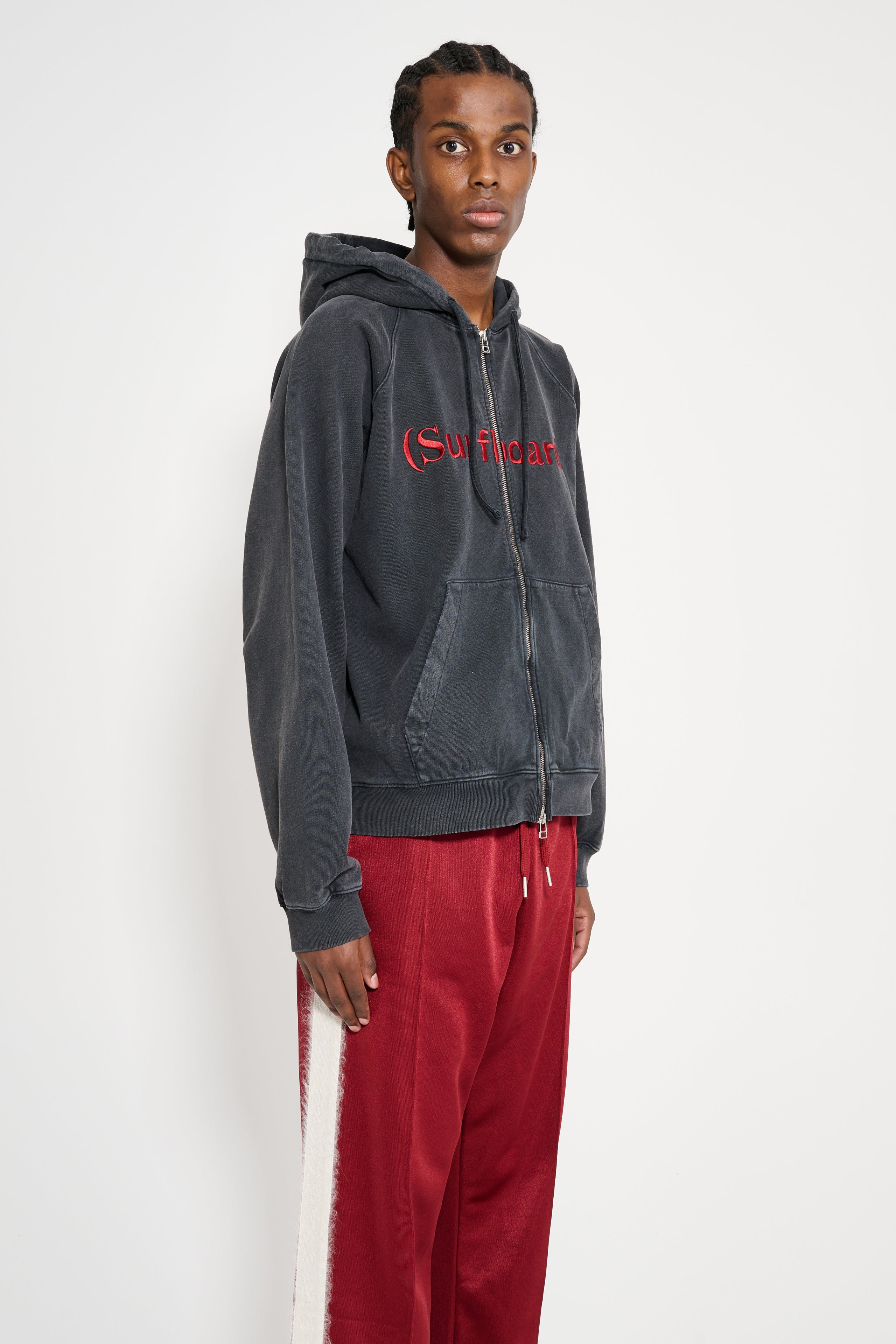 STOCKHOLM SURFBOARD CLUB LOGO ZIP HOODIE BLACK - 4