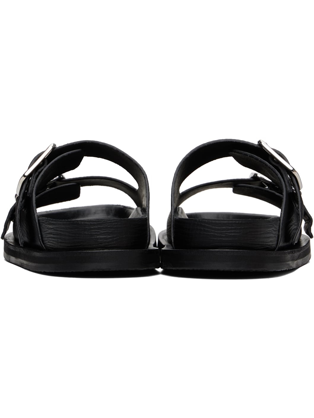 Black Denver Leather Sandals - 2
